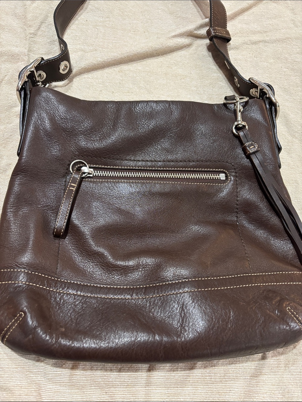Vintage Coach 1415 SoHo legacy slim hobo Leather Shoulder Bag with Tassel